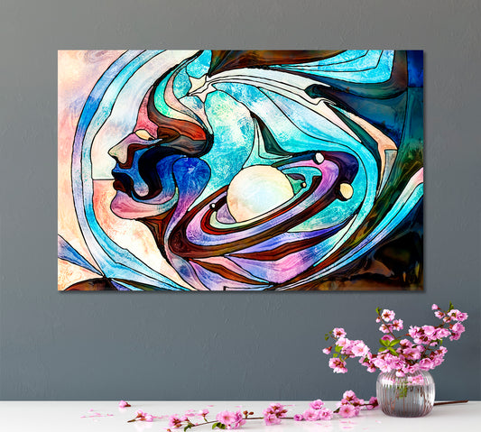 Colour Of The Universe Celestial Home Canvas Décor Artesty 1 panel 24" x 16"