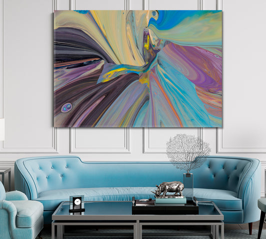 Modern Abstract Acrylic Paints in Color Tones Contemporary Art Artesty 1 panel 24" x 16"