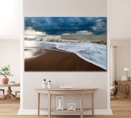 Storm Large Ocean Wave Big Waves Sea Water Coast Beach Sky Reserve Nature Scenery Landscape Fine Art Print Artesty 1 panel 24" x 16"