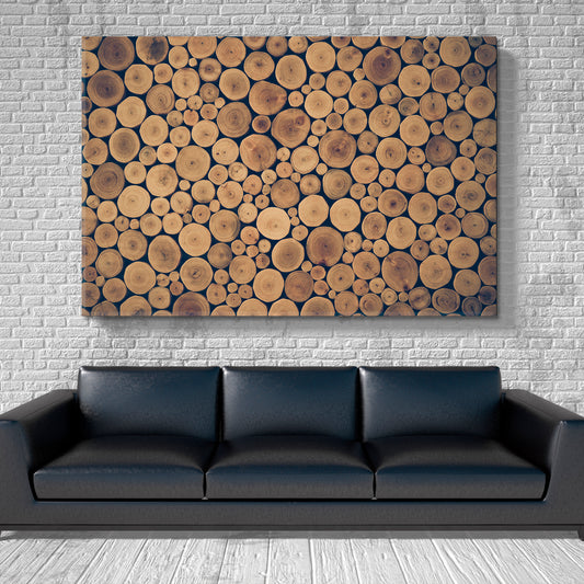 Round Teak Wood Abstract Pattern Abstract Art Print Artesty 1 panel 24" x 16"