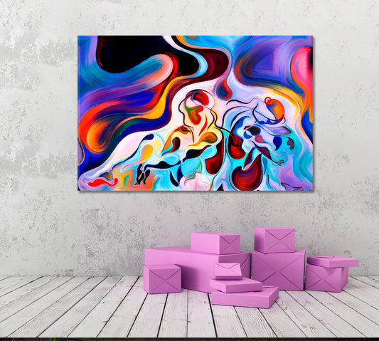 People And Bright Forms Abstract Art Print Artesty 1 panel 24" x 16"