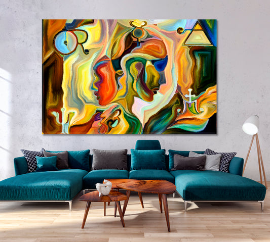 Soul Mate Colorful Patterns Consciousness Art Artesty 1 panel 24" x 16"