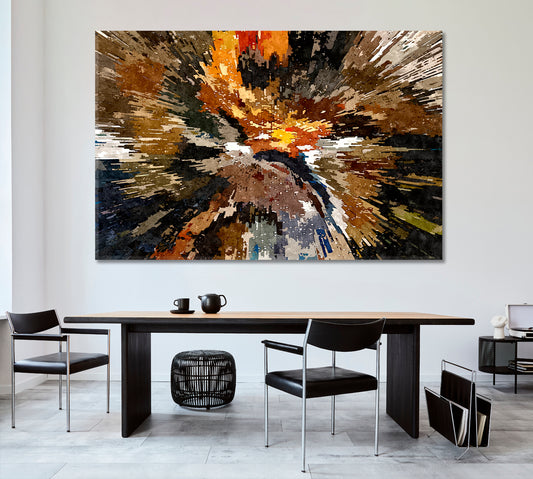 MODERN ART Abstract Splash Black Bron Yellow Tones Abstract Art Print Artesty