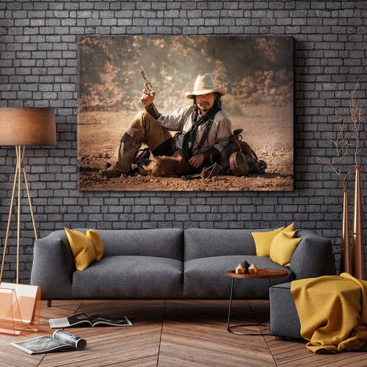 COWBOY TEXAS RANGER Wild West Vintage Retro Style Rodeo Icon Vintage Affordable Canvas Print Artesty