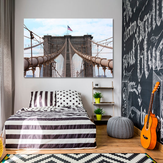 USA Brooklyn Bridge Perspective Photography Canvas Print Cities Wall Art Artesty