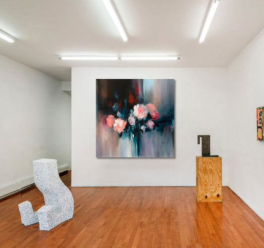 BOUQUET Colorful Flowers Floral Abstraction - Square Panel Fine Art Artesty