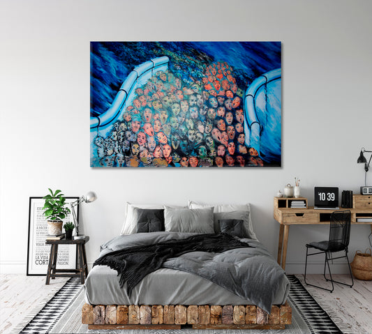 SEA OF HUMANITY Berlin World Largest Outdoor Art Gallery Graffiti Canvas Print Street Art Canvas Print Artesty