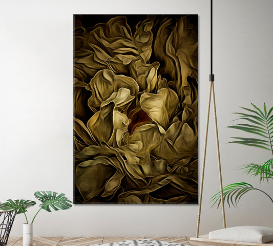 ABSTRACT Peony Flower Petals Pattern Canvas Print - Vertical Abstract Art Print Artesty