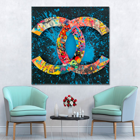 Abstract Drip Paint Multicolor Pop Art Style Contemporary Art Artesty 1 Panel 12"x12"