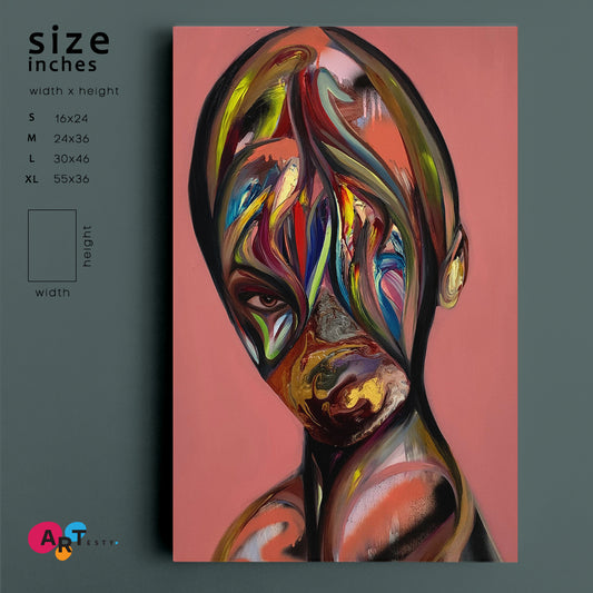 ALIEN CUPID Abstract Coral Peach Tones Contemporary Art Artesty