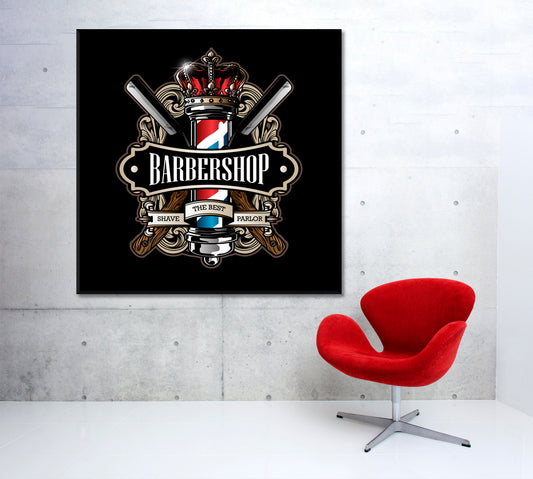 Vintage Barbershop Business Concept Wall Art Artesty