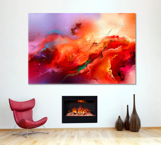 Paint Strokes Bright Abstract Design Abstract Art Print Artesty 1 panel 24" x 16"