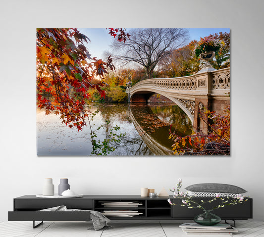 AUTUMN Bow Bridge Over Lake Central Park New York City Poster Cities Wall Art Artesty