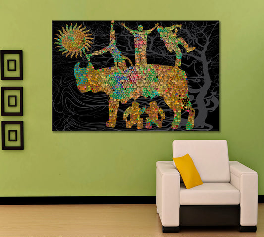 Icon She-wolf Nursing Romulus and Rem Abstract Figurative Art Contemporary Art Artesty