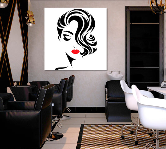 BEAUTY CONCEPT Hairstyle Women Face Beauty Salon Artwork Prints Artesty 1 Panel 12"x12"