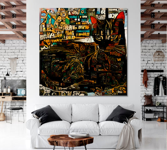 MODERN Abstract Animals Contemporary Art Animals Canvas Print Artesty 1 Panel 12"x12"