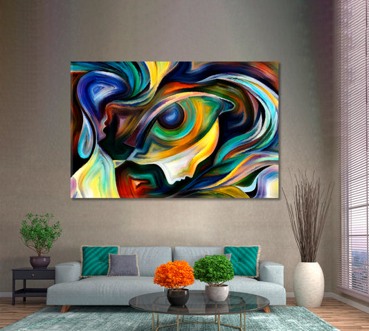 Mysticism, Human Profile and Eye Consciousness Art Artesty 1 panel 24" x 16"