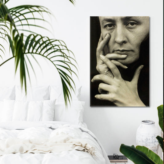 Georgia O'Keeffe Hands Female Painter - Vertical Celebs Canvas Print Artesty