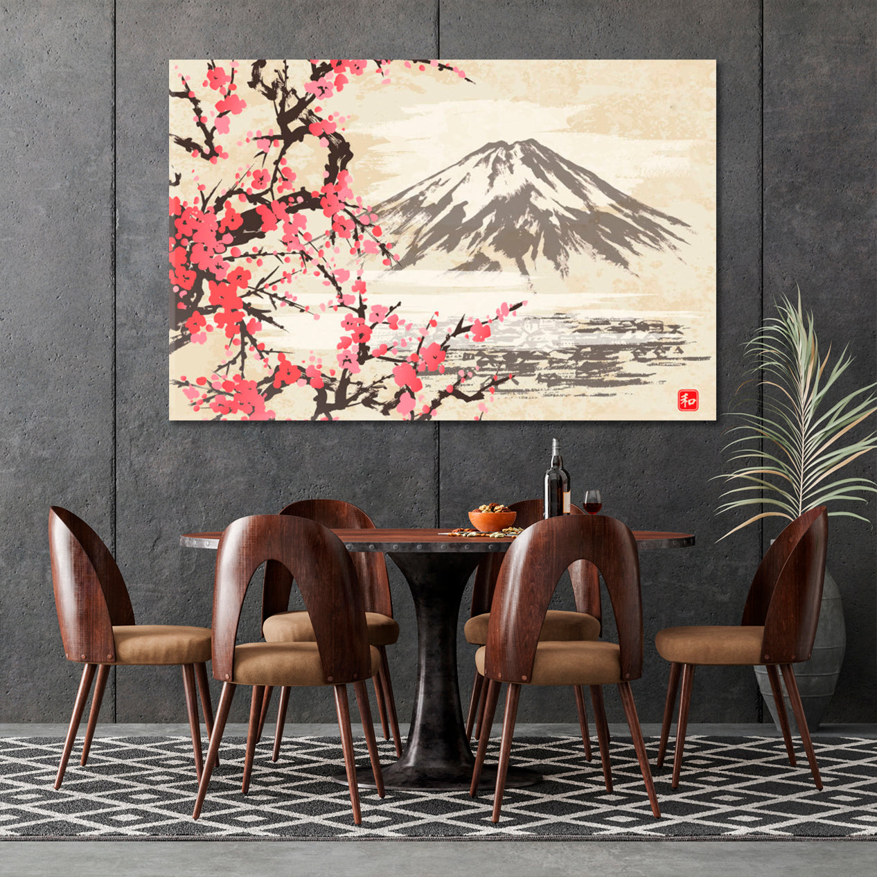 Oriental Style Mountain Fuji Sakura Japanese Cherry Blossom Trees HARM – 