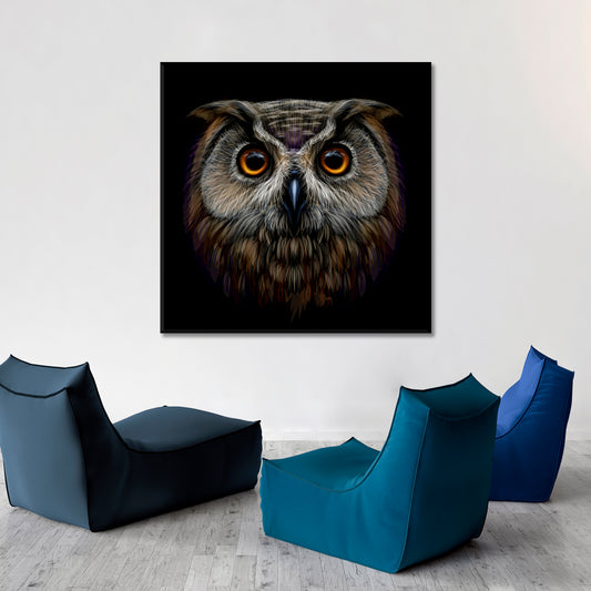 Owl Portrait Animals Canvas Print Artesty