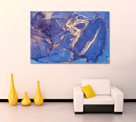 Abstract Fluid Fluid Art, Oriental Marbling Canvas Print Artesty