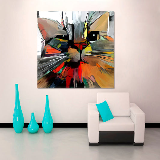 CAT Vivid Abstract Expressionist Art Abstract Art Print Artesty