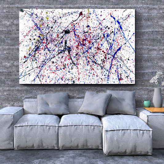 Colorful Modern Expressionist Abstract Drip Art Contemporary Art Artesty 1 panel 24" x 16"