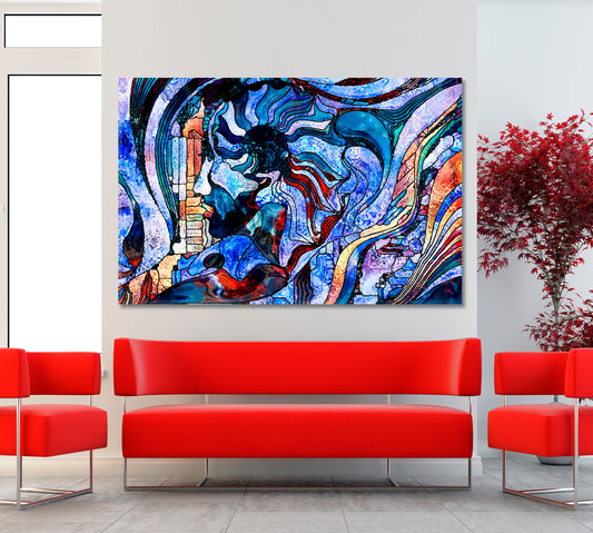 Spiritual Abstraction Stained Glass Pattern Abstract Art Print Artesty 1 panel 24" x 16"