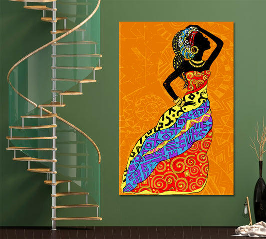 Beautiful Black African Woman African Style Canvas Print Artesty