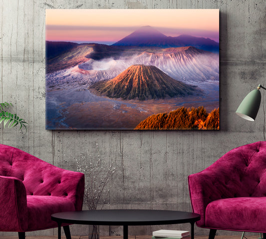 Java Mount Bromo Sunrise Twilight Sky Fog Nature Landscape Famous Landmarks Artwork Print Artesty