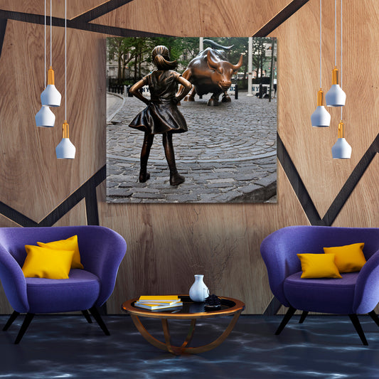 USA Charging Bull & Fearless Girl New York City - S Cities Wall Art Artesty