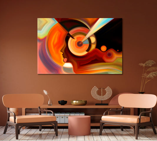 Colors in Mind Artistic Abstract Design Contemporary Art Artesty 1 panel 24" x 16"