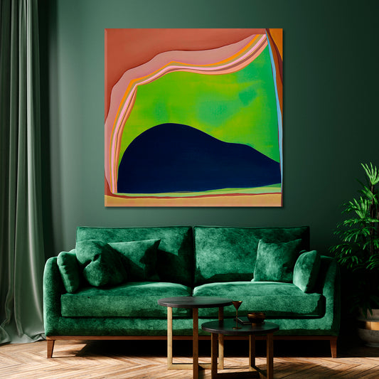 Colorful Abstract Multiple Layers Concentric Biomorphic Shapes Abstract Art Print Artesty