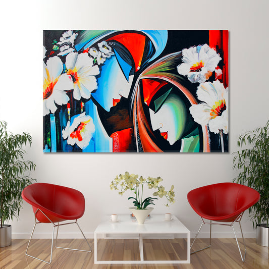 Lord Krishna Religious Abstract Religious Modern Art Artesty 1 panel 24" x 16"