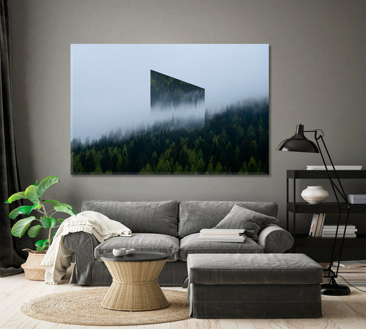 Scenic View Misty Alpine Forest Photo Art Artesty 1 panel 24" x 16"