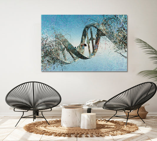 DNA Strands Contemporary Art Artesty 1 panel 24" x 16"