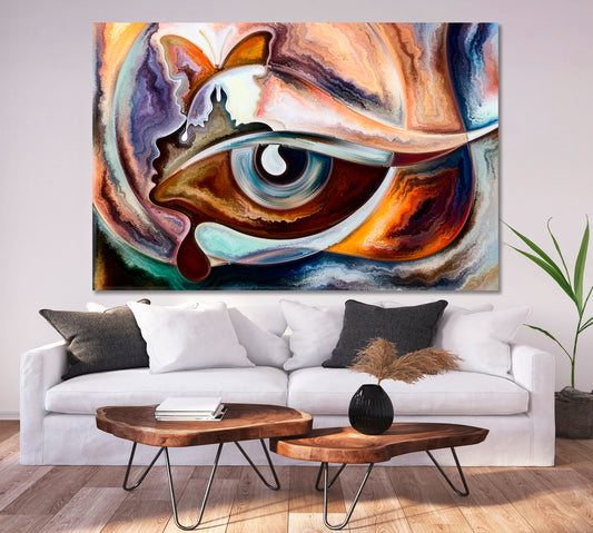 FLOWING CURVES Thoughts Vibrant Patterns Consciousness Art Artesty 1 panel 24" x 16"