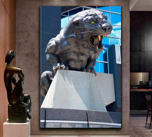 CAROLINA PANTHER Bronze Statue America Football Stadium - V Famous Landmarks Artwork Print Artesty