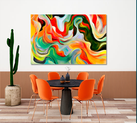 Shapes Within Beautiful Colorful Abstraction Abstract Art Print Artesty 1 panel 24" x 16"