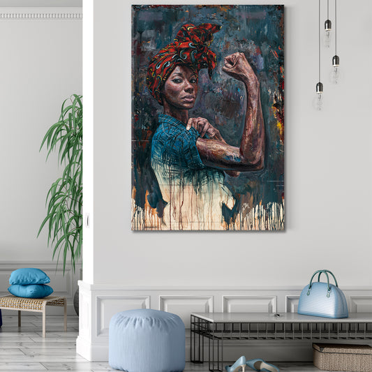 BLACK LIVES MATTER Beautiful Strong African Women Powerful - Vertical African Style Canvas Print Artesty