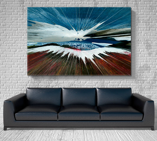 Mount Kilimanjaro Vibrand Fluid Splash Abstract Naturalism Expressionism Abstract Art Print Artesty 1 panel 24" x 16"