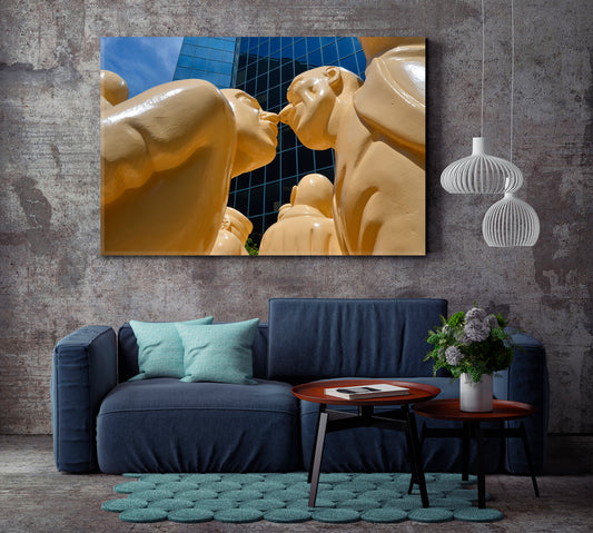 ILLUMINATED CROWD Montreal Canada Urban Famous Landmarks Artwork Print Artesty