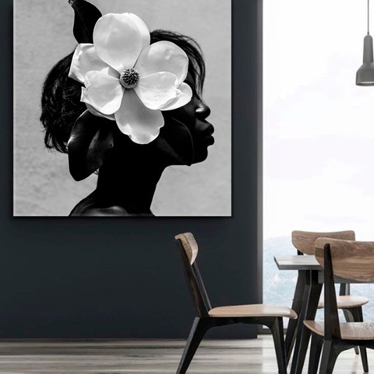 Black Women African American Girl Beauty Contemporary - S Black and White Wall Art Print Artesty