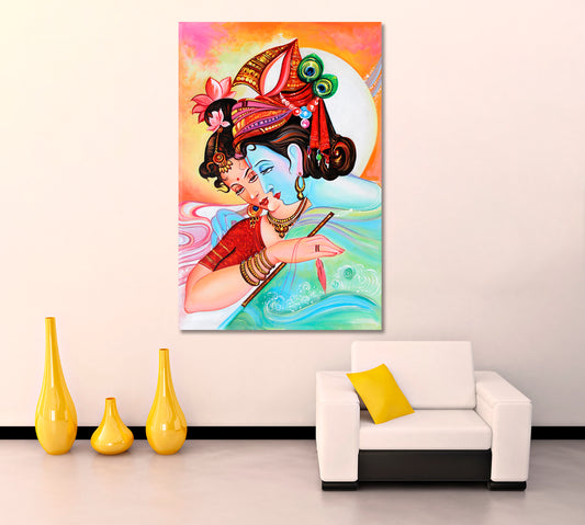 Lord Radha Krishna Hindu Religious Modern Art Religious Modern Art Artesty