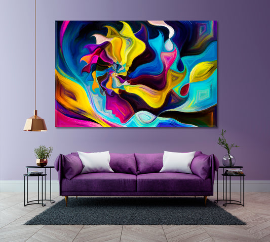 Live Forms, Human Profile and Lines Abstract Design Abstract Art Print Artesty 1 panel 24" x 16"