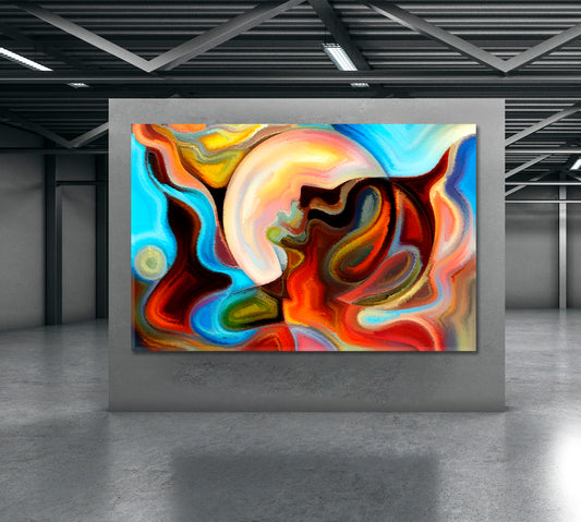 Human Face and Colors Colorful Abstraction Consciousness Art Artesty 1 panel 24" x 16"