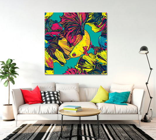 UNDERWATER Abstract Colorful Fish Abstract Art Print Artesty