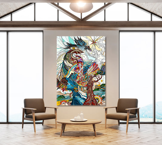 Rebirth Abstract Magical Story Vertical 1 panel Abstract Art Print Artesty