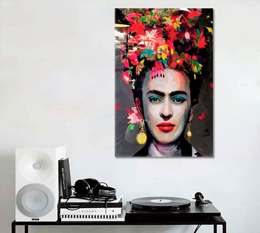FRIDA - Vertical 1 panel People Portrait Wall Hangings Artesty 1 Panel 16"x24"