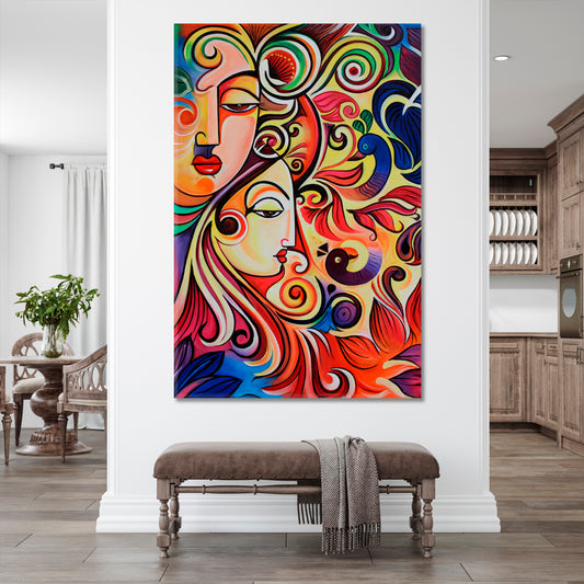 God Radha Krishna Hindu Abstract Religious Modern Art Artesty